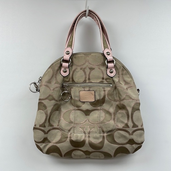 Coach Poppy Classic Logo Satchel Handbag - Picture 1 of 8